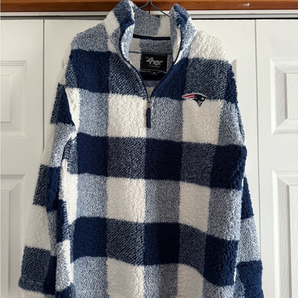'47 Blue and White Sherpa Pullover